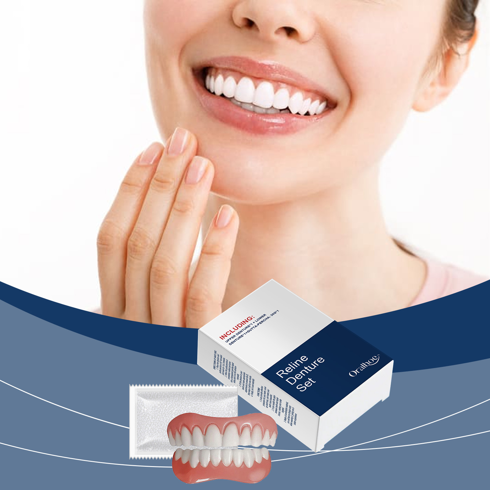 Teeth Whitening With Braces - Sztuczne zęby protezy tymczasowe zęby symulacja