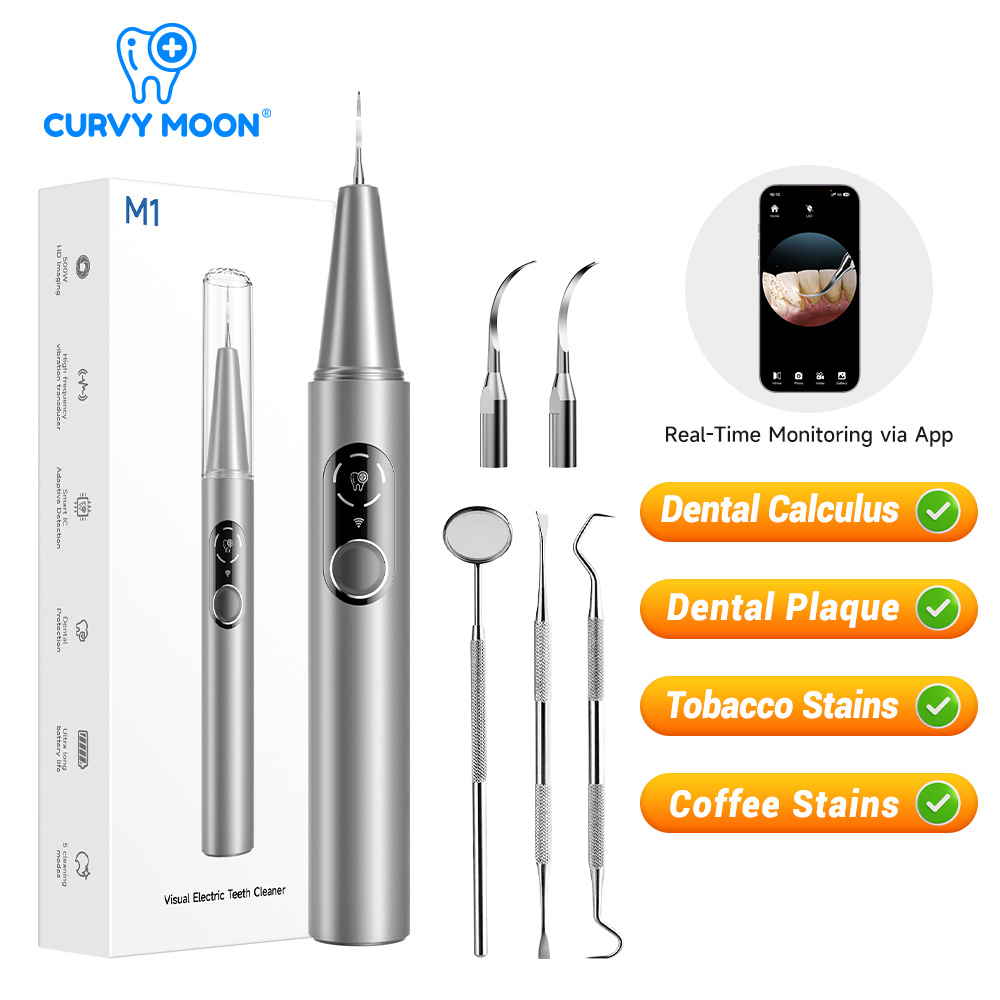 Teeth Whitening Home - CURVY MOON Widoczny Elektryczny Ultradźwiękowy Oczyszczacz